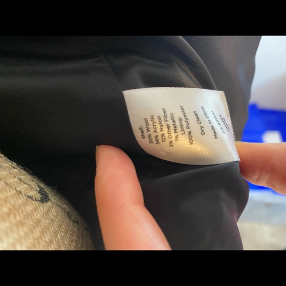 TALBOTS women wool blend coat black/white size 14 - Picture 10 of 11